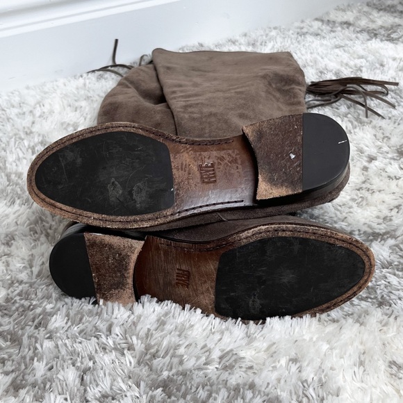 Frye Tina Tassel Lace Up Over the Knee Boots Size 6 - Picture 6 of 9